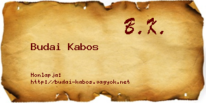 Budai Kabos névjegykártya